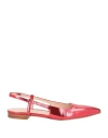 Zinda Woman Ballet Flats Red Size 8 Leather In Red