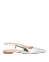 Zinda Woman Ballet Flats Silver Size 8 Leather
