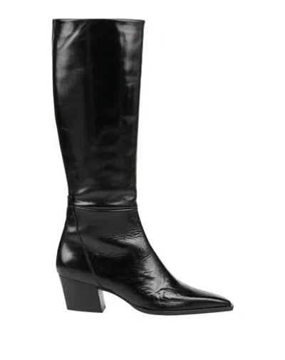 Zinda Woman Boot Black Size 8 Leather In Animal Print