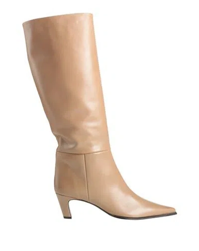 Zinda Woman Boot Sand Size 8 Leather In Neutral