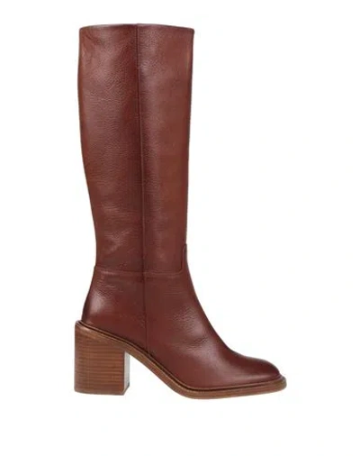 Zinda Woman Boot Tan Size 8 Leather In Black