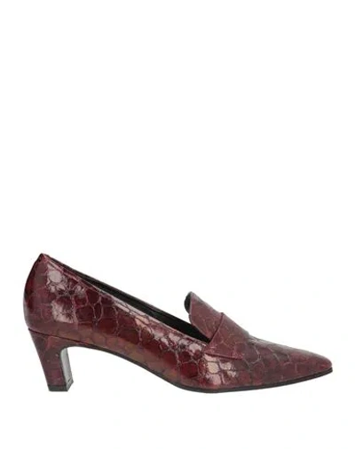 Zinda Woman Loafers Burgundy Size 7 Leather In Brown