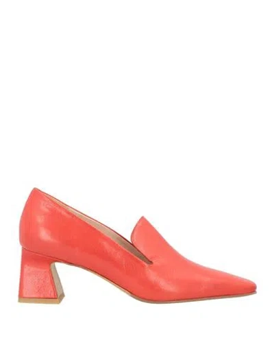 Zinda Woman Loafers Orange Size 7 Leather