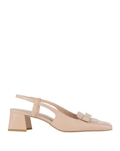 Zinda Woman Pumps Blush Size 8 Leather In Neutral