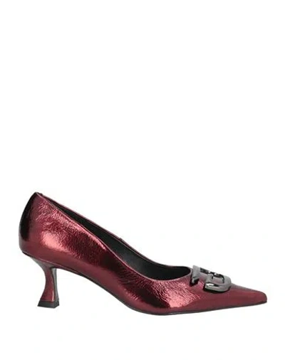 Zinda Woman Pumps Burgundy Size 8 Leather