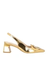 Zinda Woman Pumps Gold Size 8 Leather In Gold