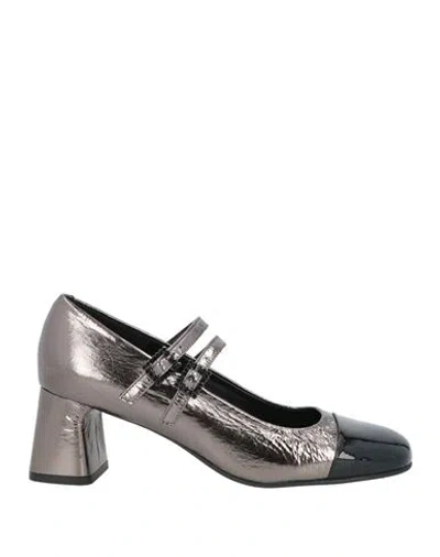 Zinda Woman Pumps Gunmetal Size 8 Leather