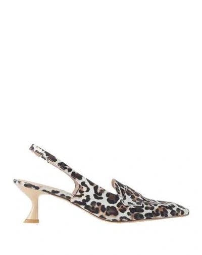 Zinda Woman Pumps Off White Size 8 Leather In Multi