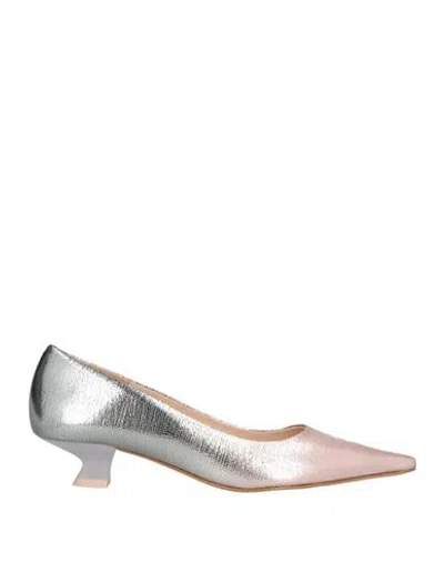 Zinda Woman Pumps Pink Size 7 Leather In Silver
