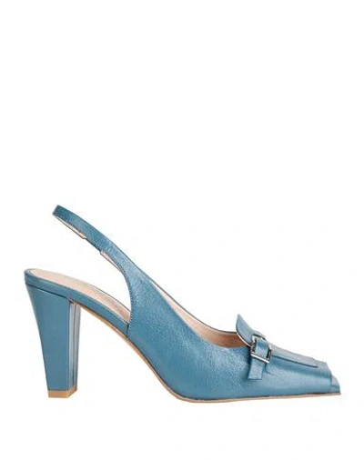 Zinda Woman Pumps Slate Blue Size 7 Leather