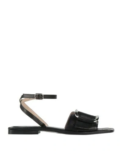 Zinda Woman Sandals Black Size 8 Leather