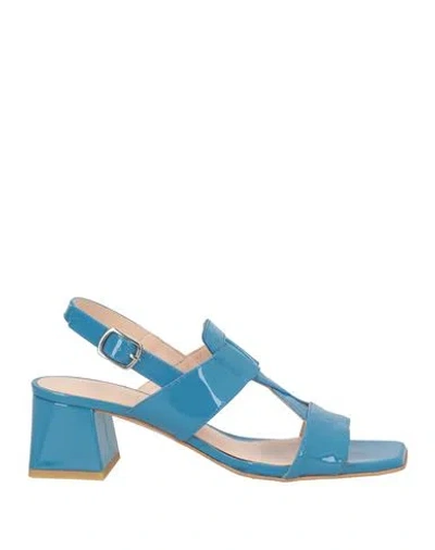 Zinda Woman Sandals Pastel Blue Size 6 Leather
