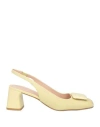 Zinda Woman Sandals Pastel Yellow Size 7 Leather In Yellow