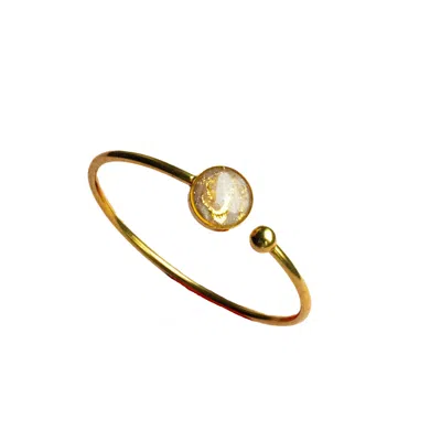 Ziolla Designs Men's Gold / Pink / Purple Brunella Gold Plated Bangles