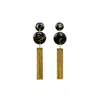 Ziolla Designs Women's Black / Gold Supernova Black And Gold Earrings With Golden Tassels In Multi