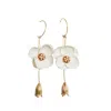 Ziolla Designs Women's Bridal White Floral Drop Earrings