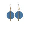 Ziolla Designs Women's Gold / Blue Marge Minimalist Blue Circle Earrings