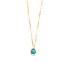 Ziolla Designs Women's Green / Gold Turquoise Minimalist Necklace In Multi