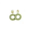 Ziolla Designs Women's Green / White Ruth Green And White Textured Round Earrings