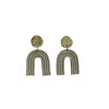Ziolla Designs Women's Neutrals / Gold / Green Julia Indie Smokey Green Rainbow Earrings In Multi