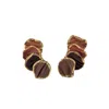 Ziolla Designs Women's Orange / Gold / Brown Lola Handmade Orange, Brown And Gold Layered Petal Earrings In Brown