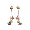 Ziolla Designs Women's Pink / White Gold Plated Floral Tassel Earrings In Multi