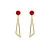 Ziolla Designs Women's Red / Gold Brigitte Geometrical Red & Gold Earrings In Multi
