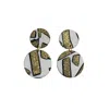 Ziolla Designs Women's White / Black Romy Abstract White, Black And Gold Earrings