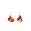 Ziolla Designs Women's Yellow / Orange / Pink Dheera Gold Plated Hoops With Colorful Petals