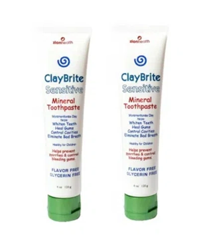 ZION HEALTH CLAYBRITE SENSITIVE TOOTHPASTE, MAXIMUM RELIEF SET OF 2 PACK, 8OZ