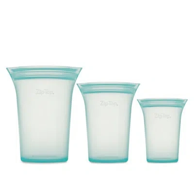 Zip Top Cup Set Container Food Storage Set In Teal