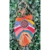 Zippity Do Dah Boho Fringe Keychain With Repurposed Charm In Multi In Multi