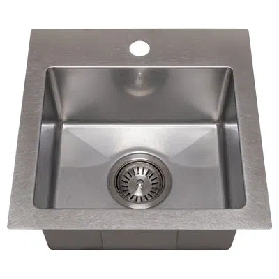 Zline 15 In. Donner Topmount Single Bowl Satin Stainless Steel Bar Kitchen Sink (sts-15s)