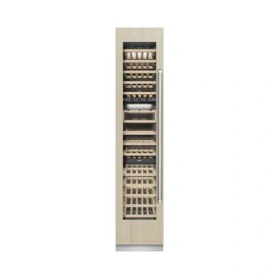 Zline 18 In. 9.0 Cu. Ft. Triple Zone 68 Bottle Panel Ready Hinge Column Wine Cooler In Black Stainless Steel