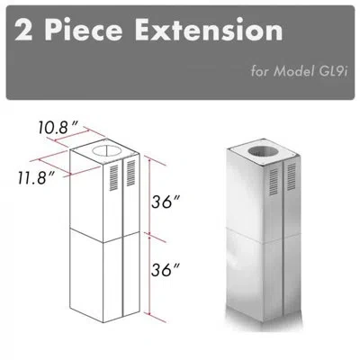Zline 2-36 In. Chimney Extensions For 10 Ft. To 12 Ft. Ceilings (2pcext-gl9i) In Stainless Steel