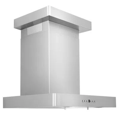 Zline 24" Convertible Vent Wall Mount Range Hood With Crown Molding In Stainless Steel