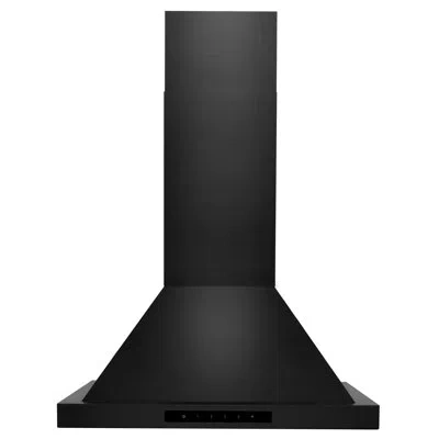 Zline 24" Convertible Wall Mount Range Hood In Black Stainless Steel With Set Of 2 Charcoal Filters, Led L