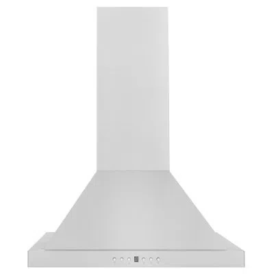 Zline 24" Convertible Wall Mount Range Hood In Stainless Steel With Set Of 2 Charcoal Filters, Led Lightin In Silver