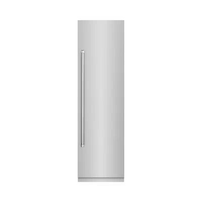 Zline 24 In. 12.5 Cu. Ft. Column Refrigerator With Graphite Gray Interior In Stainless Steel