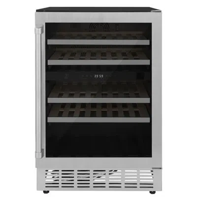 Zline 24 In. Monument Dual Zone 44 Bottle Wine Cooler In Stainless Steel (rwv-ud-24)