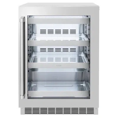 Zline 24 In. Touchstone 151 Can Beverage Fridge With Stainless Steel Glass Door (rbso-gs-24)