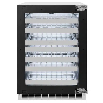 Zline 24 In. Touchstone Dual Zone 44 Bottle Wine Cooler With Panel Ready Glass Door (rwdpo-24) In Stainless Steel