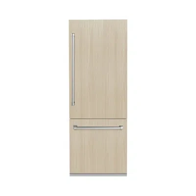 Zline 30 In. 16.1 Cu. Ft. Panel Ready Built-in Bottom Freezer Refrigerator With Water Dispenser And Ice Ma In Stainless Steel