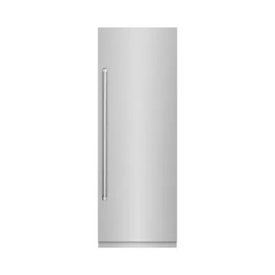 Zline 30 In. 16.7 Cu. Ft. Column Refrigerator With Graphite Gray Interior In Stainless Steel