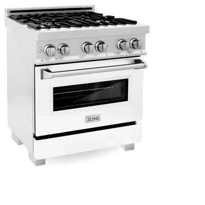 Zline 30 In. 4.0 Cu. Ft. Legacy Dual Fuel Range With 4 Burner Gas Cooktop And Electric Convection Oven In  In Gold