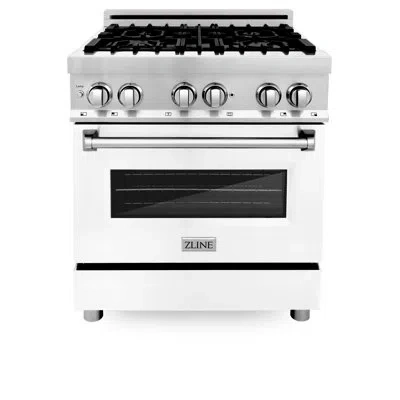 Zline 30 In. 4.0 Cu. Ft. Legacy Dual Fuel Range With 4 Burner Gas Cooktop And Electric Convection Oven In  In Gold