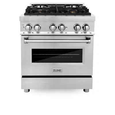 Zline 30 In. 4.0 Cu. Ft. Legacy Dual Fuel Range With Gas Cooktop And Electric Convection Oven In Stainless In Stainless Steel