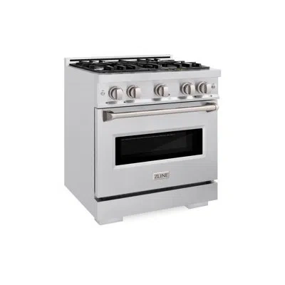 Zline 30 In. 4.2 Cu. Ft. Classic Gas Range With 4 Burner Cooktop And Convection Gas Oven In Satin Stainles In Stainless Steel