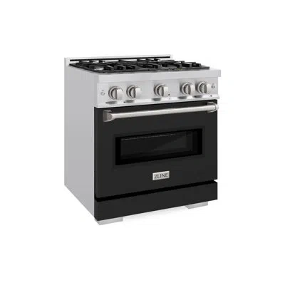 Zline 30 In. 4.2 Cu. Ft. Classic Gas Range With 4 Burner Cooktop And Convection Gas Oven In Stainless Stee In Stainless Steel,black