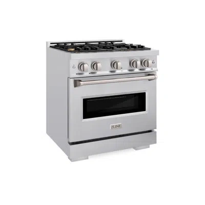 Zline 30 In. 4.2 Cu. Ft. Classic Gas Range With Convection Gas Oven With 4 Brass Burners In Stainless Steel